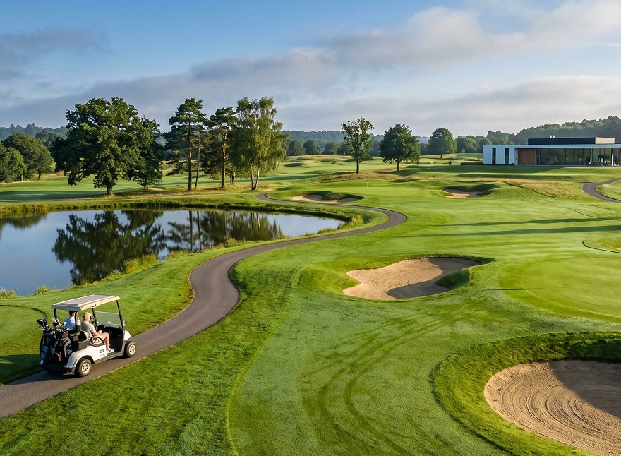 Golf landscape stretching across the estate